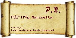 Pálffy Marinetta névjegykártya